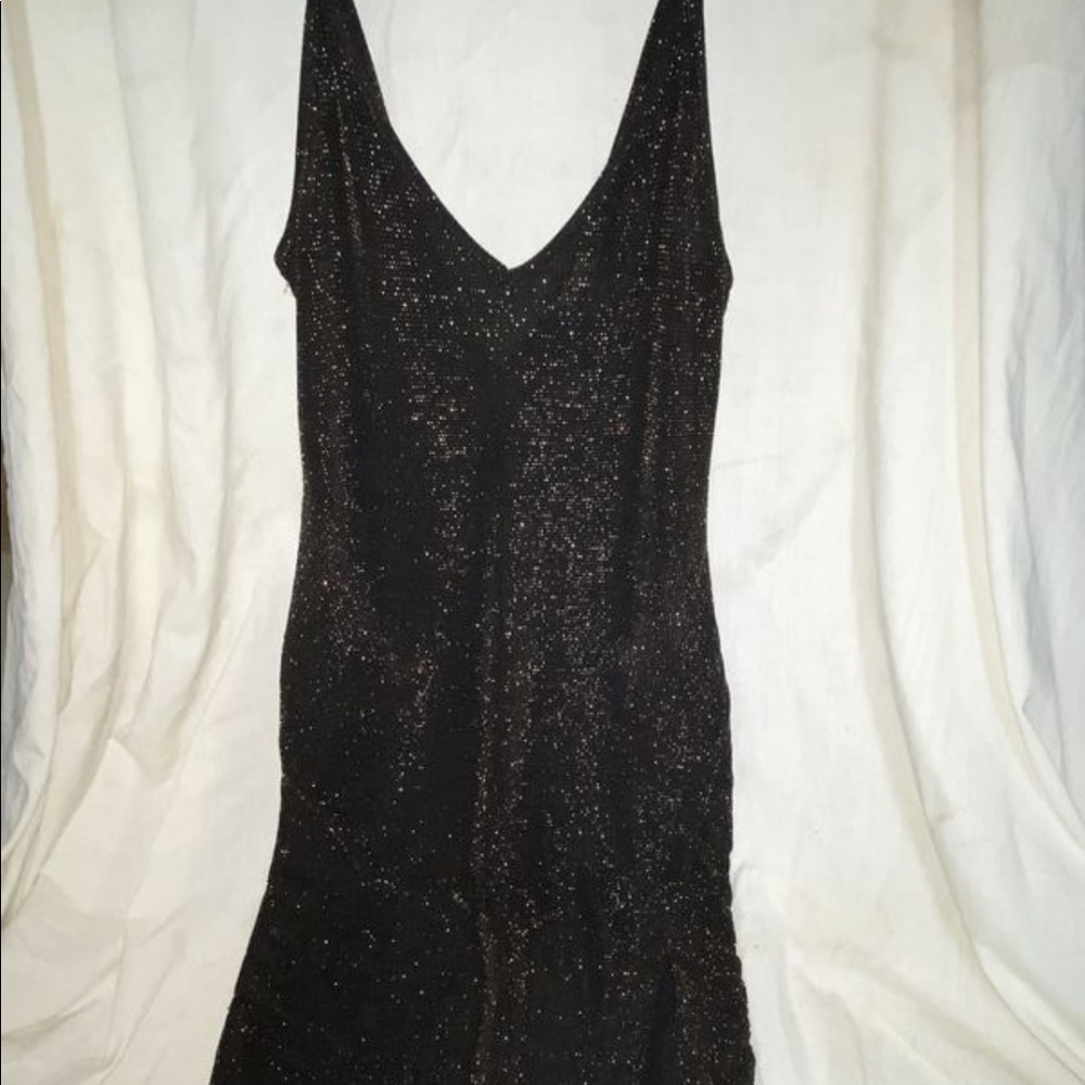Miley and molly thigh slit black dress